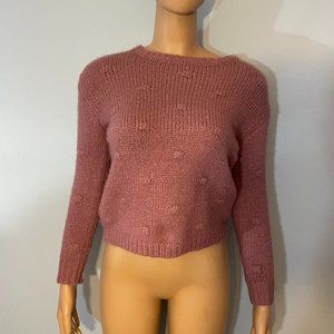 Dark cherry pink knitted sweater